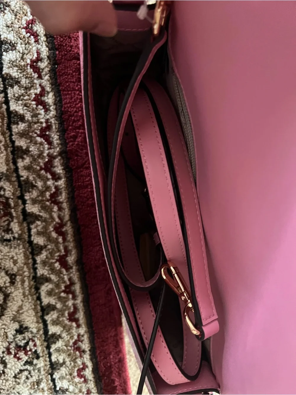 Michael Kors Pink Gradient Logo Crossbody Bag with Gold MK Emblem